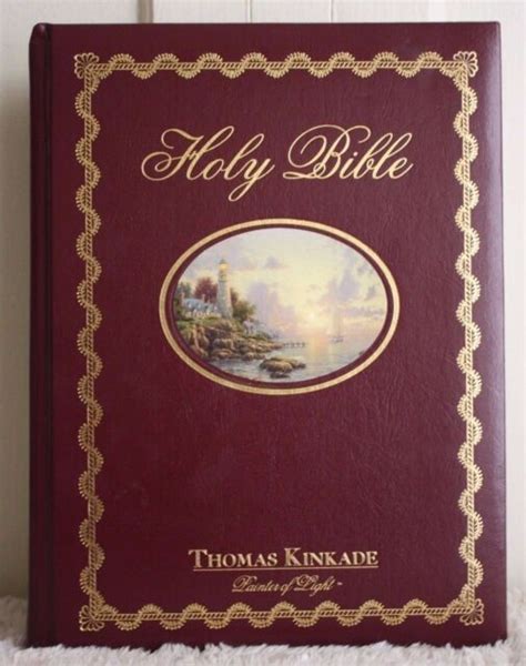 Thomas Kinkade Painter Of Light Illustrated Holy Bible King James Red