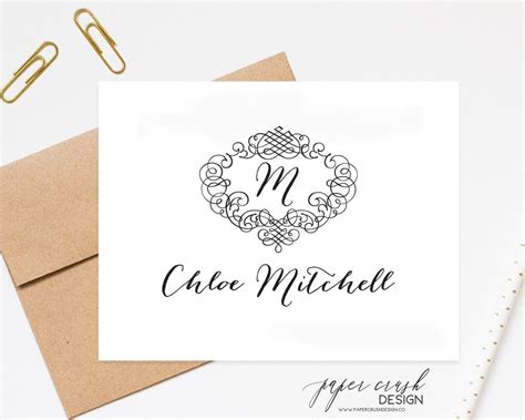 Personalized Note Cards With Envelopes This Set Of 12 Folded Notecards