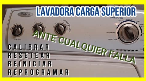 Resetear Lavadora Whirlpool Maytag Kenmore Amana Roper Mabe