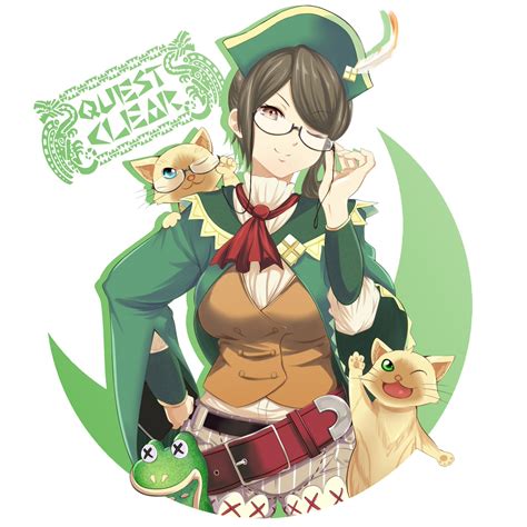 Felyne And Guildmarm Monster Hunter And 1 More Drawn By Kurorettsu