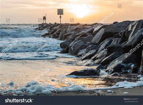 Rudee Inlet Rock Jetty Dawn Virginia Stock Photo Edit Now 321620237