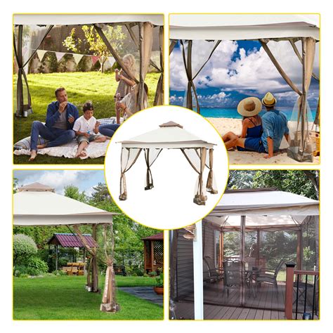 VEVOR Outdoor Canopy Gazebo Tent, Portable Canopy Shelter with 12\'x12 ...