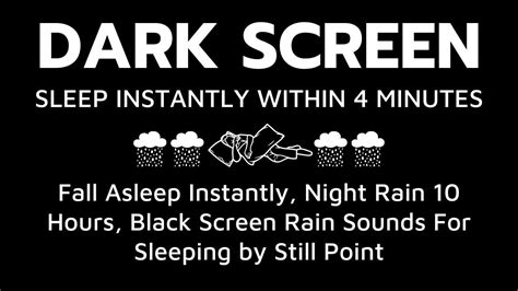 Fall Asleep Instantly Night Rain 10 Hours Black Screen Rain Sounds