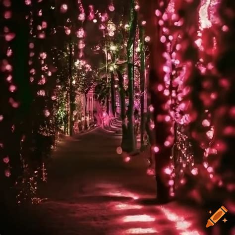 Night View Of A Magical Rose Garden