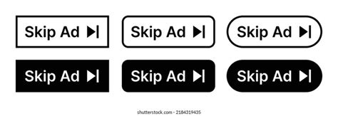 Skip Ad Button Icon Skip Advertisement Stock Vector Royalty Free