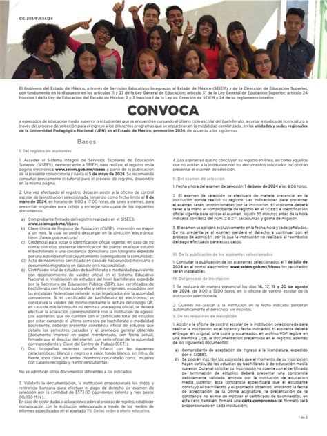 Convocatoria 2024 Para El Ingreso A Licenciatura En La Upn 151 Toluca Y