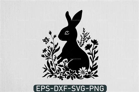 Floral Bunny Svg Happy Easter Bunny Svg Graphic By Uzzalroyy9706