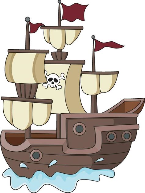 Pirate ship cartoon on white background 29177742 Vector Art at Vecteezy