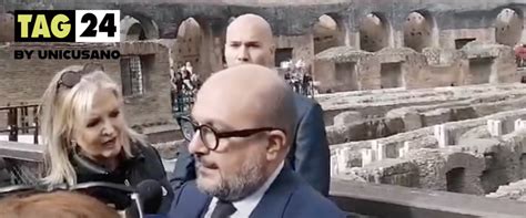 Ministro Sangiuliano Al Colosseo Per Pasqua 2024 VIDEO