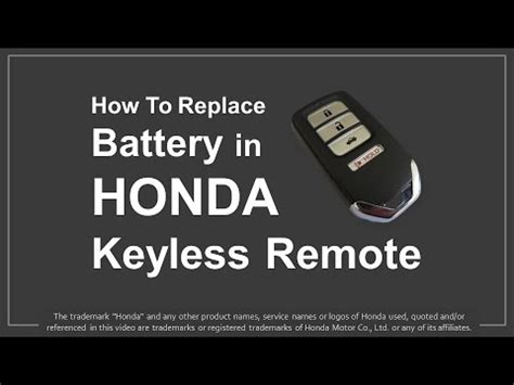 How To Replace Keyless Remote Battery Honda Honda Hrv Keyles