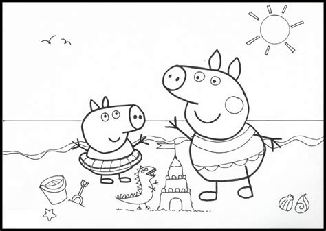 Coloriage Peppa Pig A La Plage Settinglocb