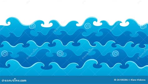 Het Themabeeld 5 Van Golven Vector Illustratie Illustration Of Oceaan