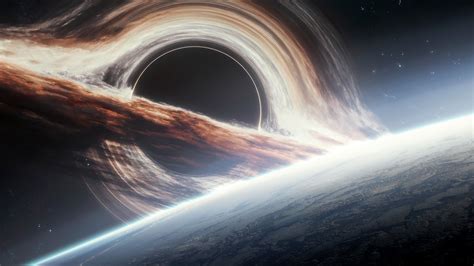 Gargantua Black Hole Wallpaper 4K Planet Earth Cosmos 5K