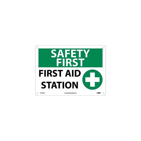 Accuformnmc Sf161ab Safety First First Aid Station Sign Standard