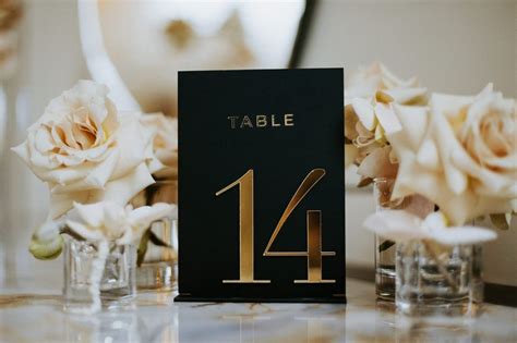 Black Wedding Table Numbers Modern Table Signs For Wedding Etsy