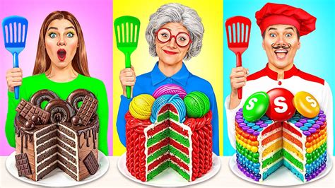 Me Vs Grandma Cooking Challenge Cake Decorating Challenge By Jelly Do