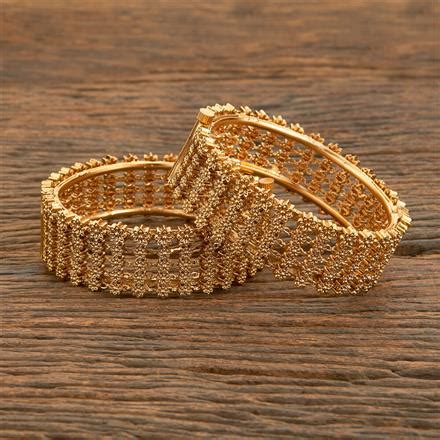 Buy Antique South Indian Bangles With Matte Gold Plating 213571