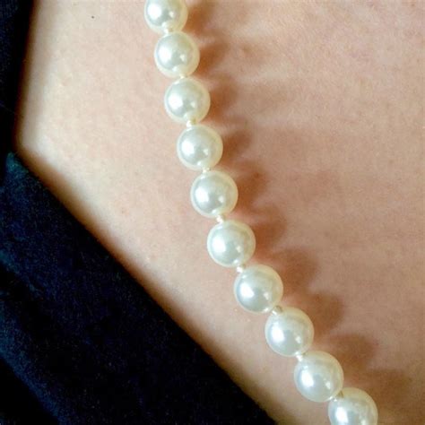 Vintage Single Strand Faux Pearl Necklace Inch C Gem