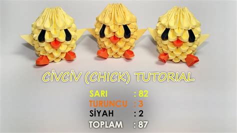 3d Origami Civciv Yapımı Chick Tutorial Youtube