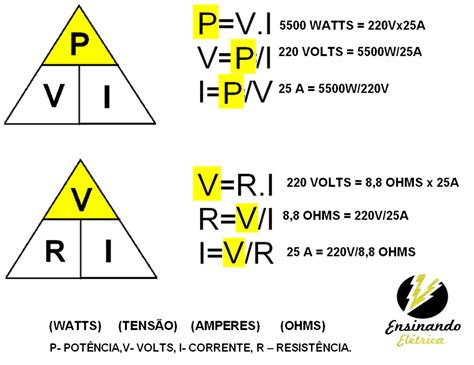 Como Calcular Potencia Corrente E Tens O Ensinando El Trica Dicas