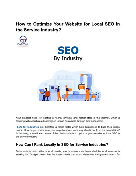 Ppt How To Optimize Your Website For Local Seo In The Service