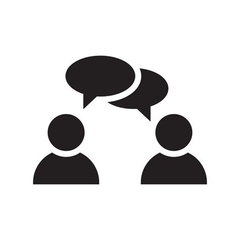 Talk People Icon Vector In Clipart Concept Conversation Discussion