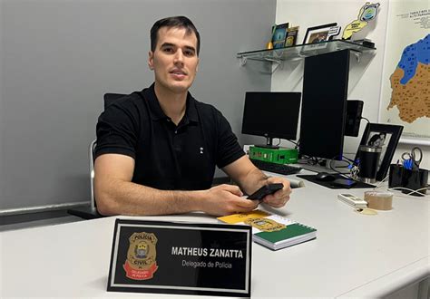 Polícia encontra fotos de delegado Matheus Zanatta e de esposa no