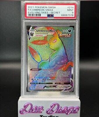 2021 Pokemon Eolving Skies 214 Umbreon VMAX FA Rainbow Secret PSA 9 EBay