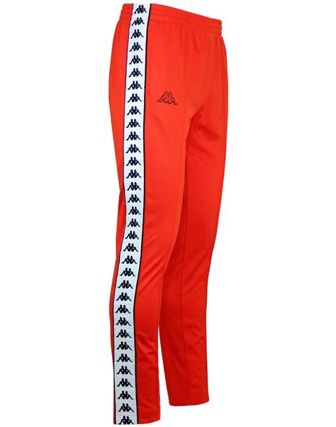 Kappa Banda Astoria Slim Fit Logo Tape Track Pants In Red