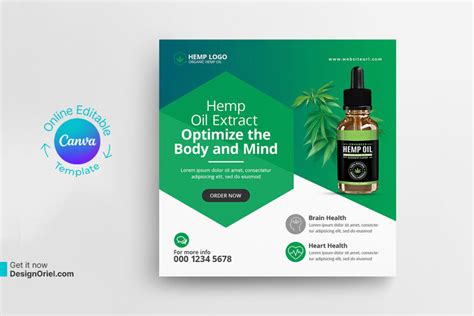 Hemp Product Social Media Post Canva Template