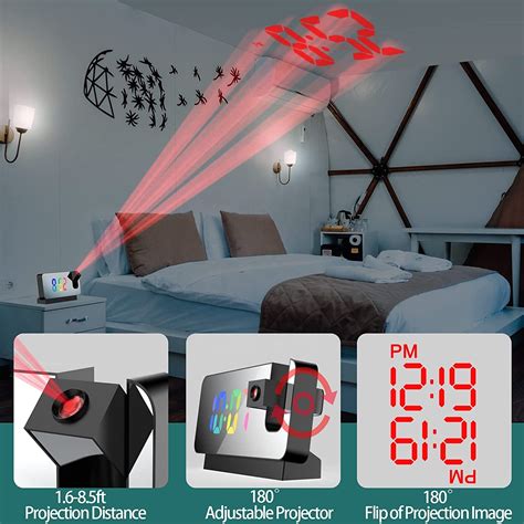 Digital Clock With Projector Laser Featuring Light Office Large Led Alarm Clock Projection On ...