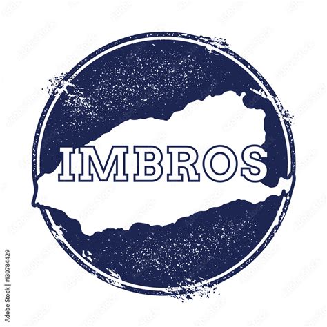 Vetor De Imbros Vector Map Grunge Rubber Stamp With The Name And Map