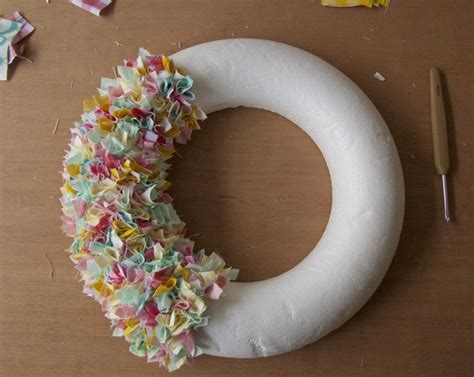 Fabric Wreath Craft A Simple Spring Project Using Fabric Scraps