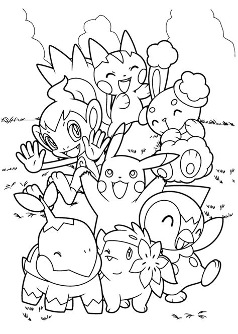 Pokemon Group Coloring Pages Coloring Home