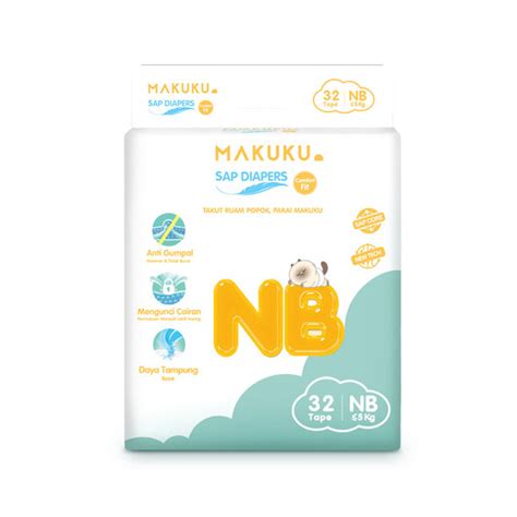 MAKUKU SAP DIAPERS COMFORT FIT NB32 - RAJASUSU