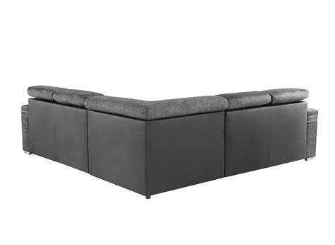 Canapé d angle convertible et réversible en tissu gris foncé MERYL