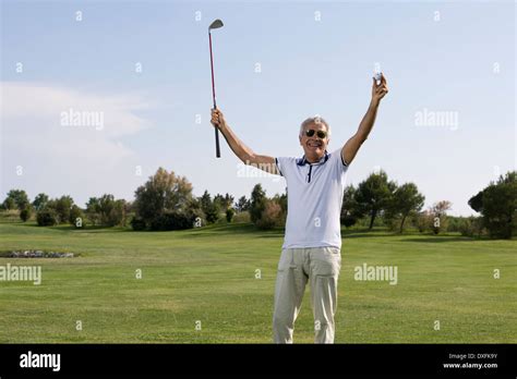 Mature Man Playing Golf Stock Photo Alamy