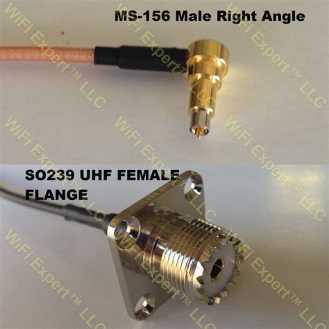 Lmr Ms Male Angle To Uhf Female Flange Coaxial Rf Pigtail Cable