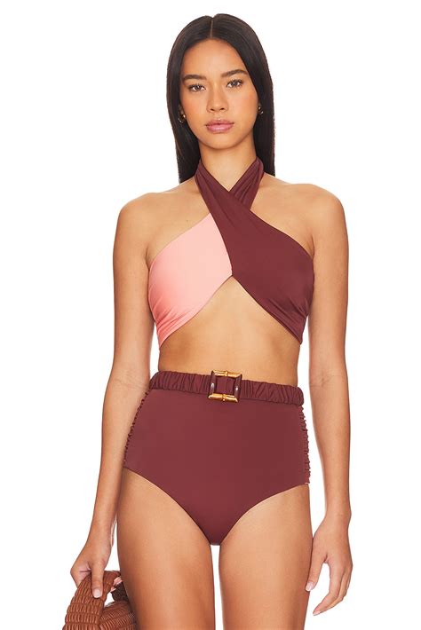 Johanna Ortiz Ginger Spice Bikini Top In Tobacco Pink Revolve