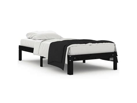 Vidaxl Estrutura De Cama Solteiro X Cm Madeira Maci A Preto