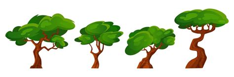 Premium Vector Cartoon Trees Vector Set