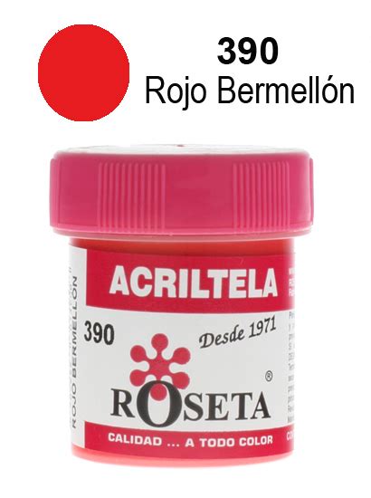 ACRILTELA Plana Rojo Bermellon 390 30cc Roseta