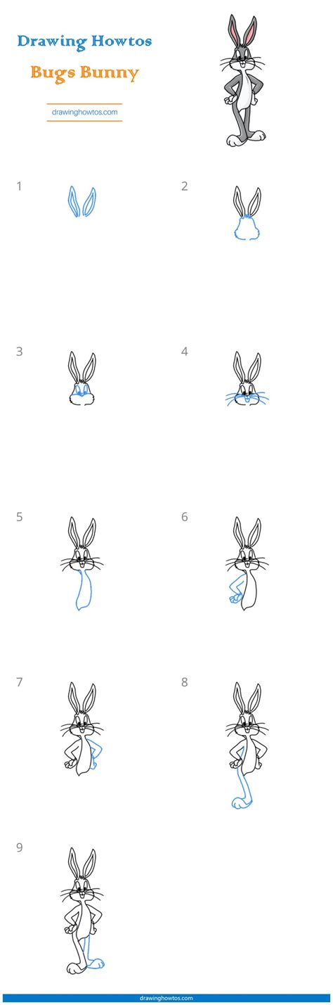 How to Draw a Bugs Bunny - Step by Step Easy Drawing Guides - Drawing ...