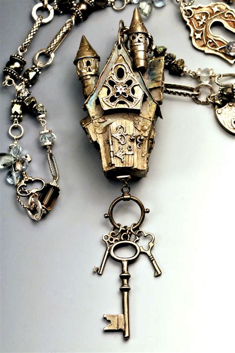 Fairy Queen Of Keys Castle Necklace Steampunk Jewelry Jewelry