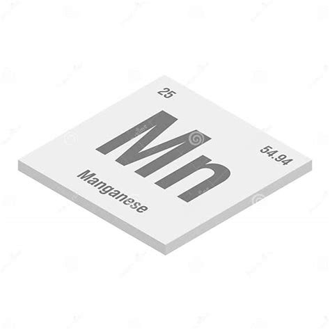 Manganese Mn Periodic Table Element Stock Vector Illustration Of