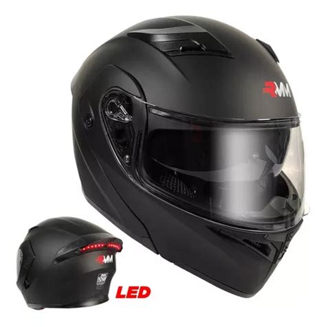 Casco Abatible Moto Rmm Luz Stop Led Certificado Deportivo Meses Sin