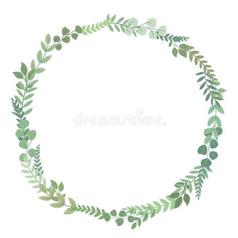 Wreath With Forest Vector Elements Botanical And Flowers Stock Vector