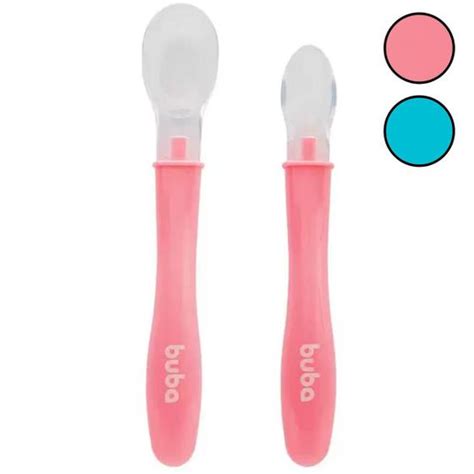 Kit Colheres de Silicone 2 Peças Talheres para Introdução Alimentar