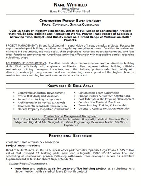 Construction Superintendent Resume Examples That You Should Know