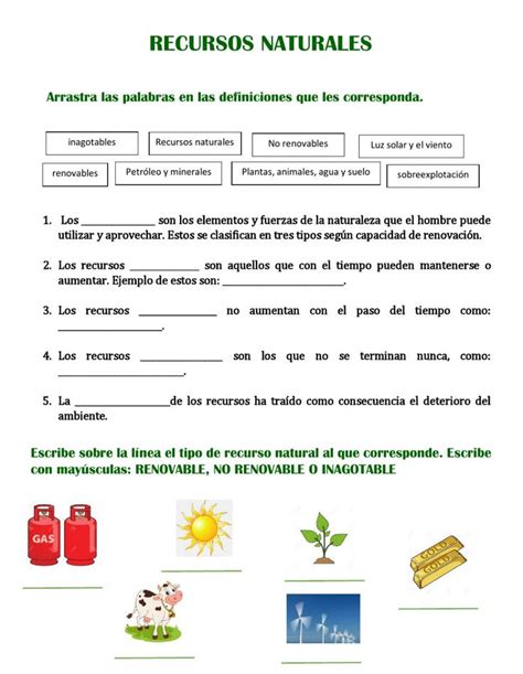 Recursos Naturales Exercise For Tercero De Primaria